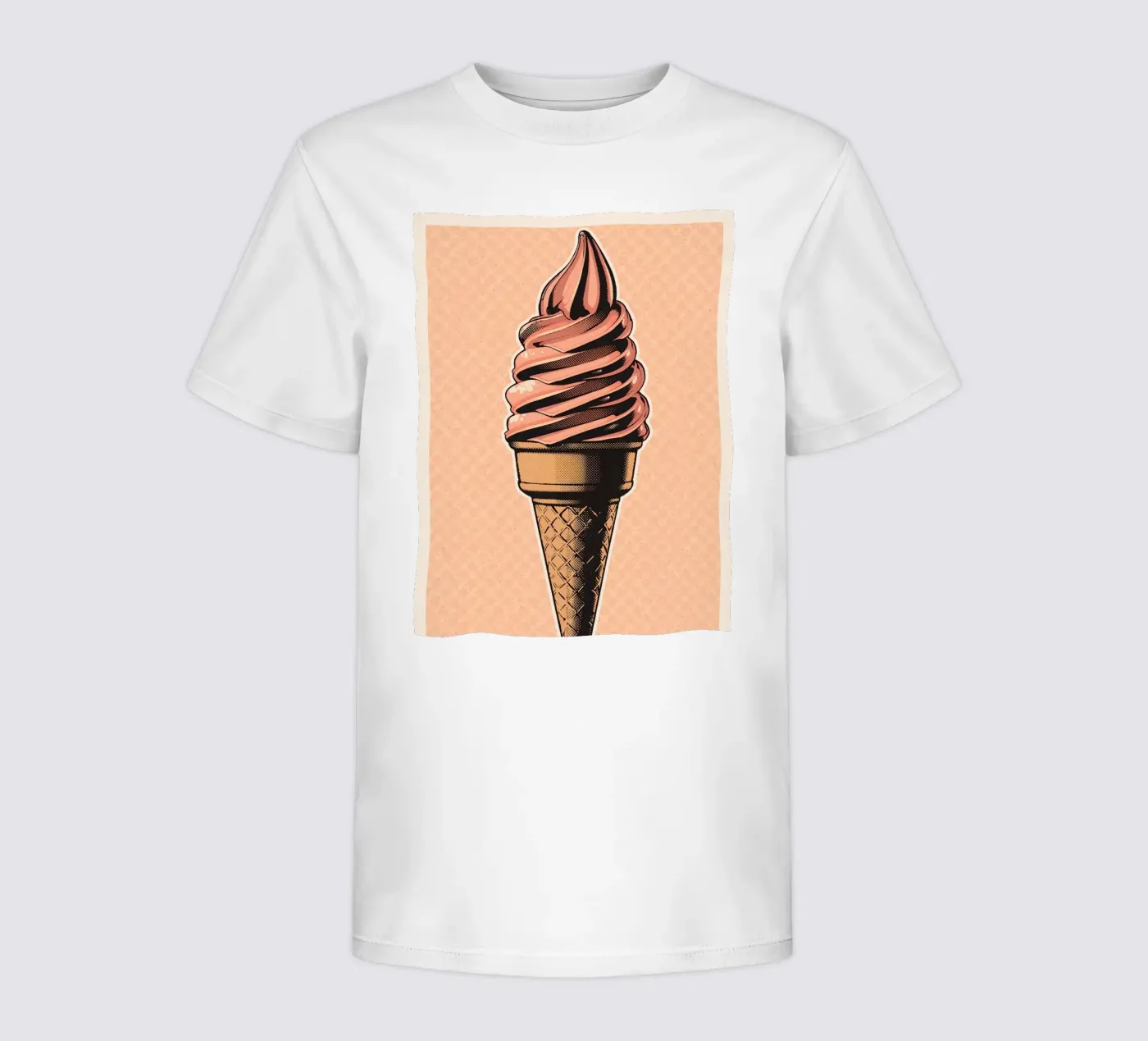 Pink soft-serve ice cream cone kinder t-shirt van DesignDoodle