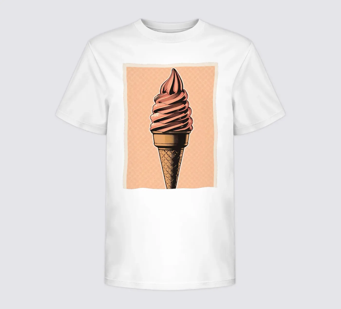 Pink soft-serve ice cream cone kinder t-shirt van DesignDoodle