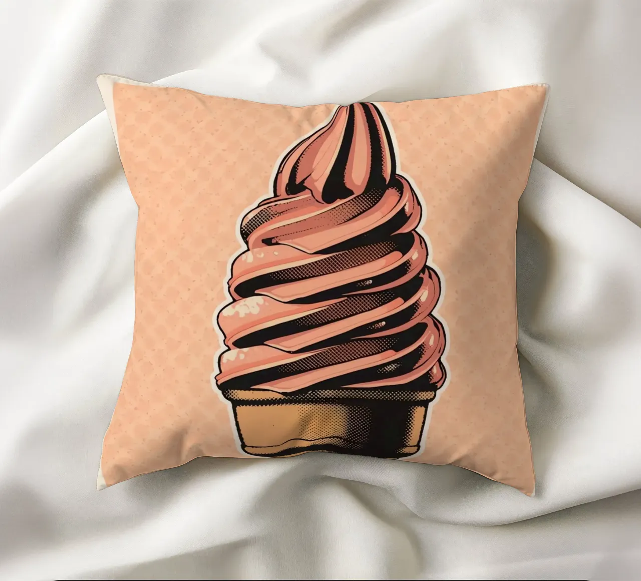 Cono gelato soft-serve rosa cuscino da DesignDoodle