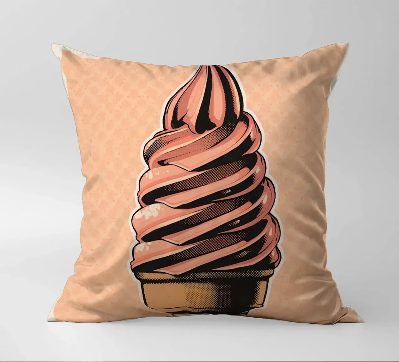 Cono gelato soft-serve rosa cuscino da DesignDoodle