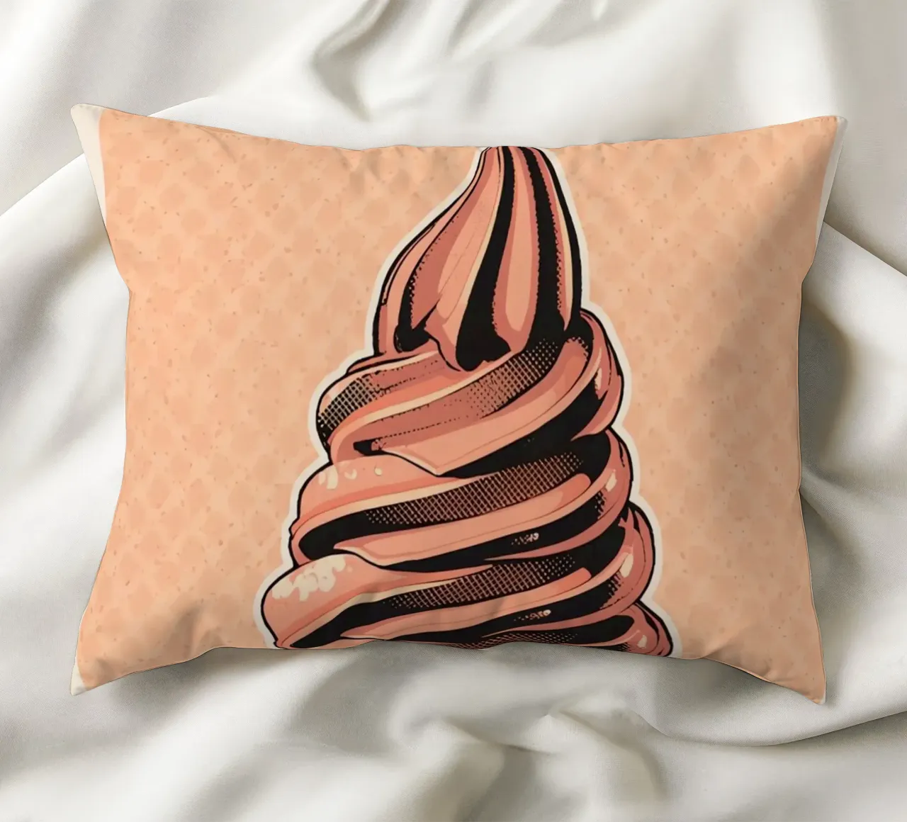 Cono gelato soft-serve rosa cuscino da DesignDoodle