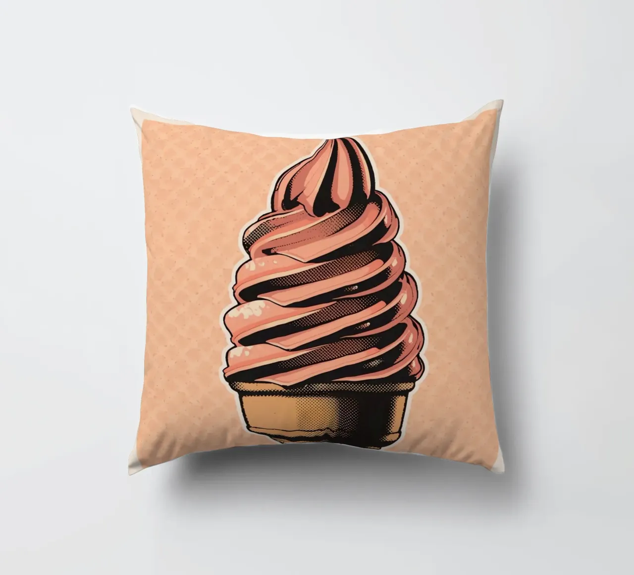 Cono gelato soft-serve rosa cuscino da DesignDoodle