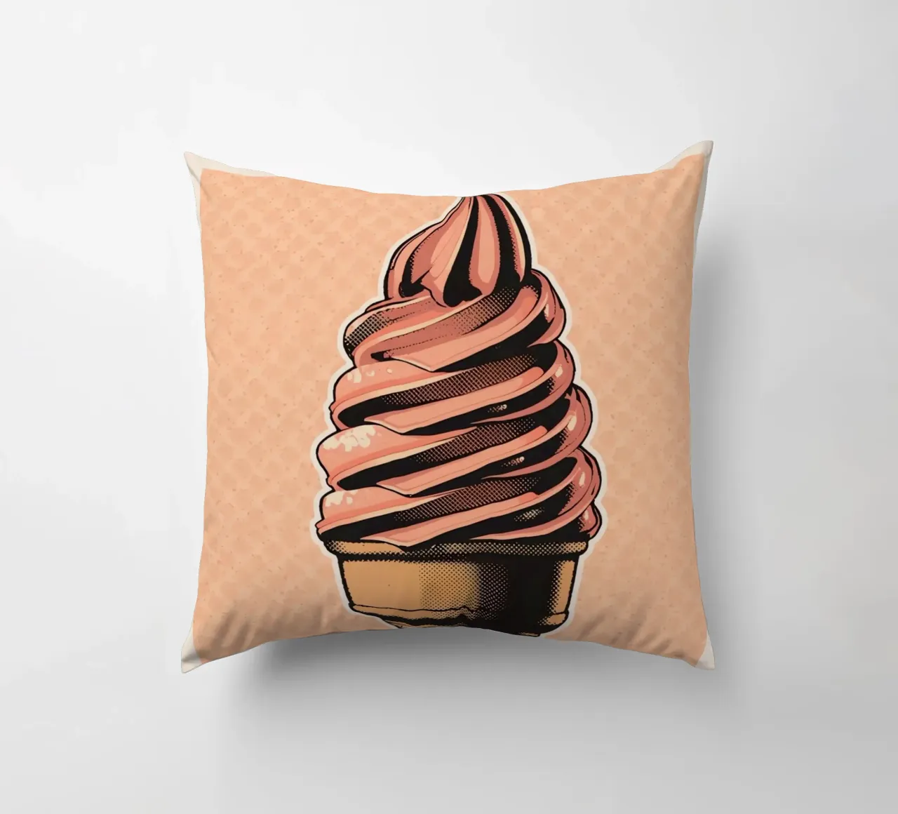 Cono gelato soft-serve rosa cuscino da DesignDoodle