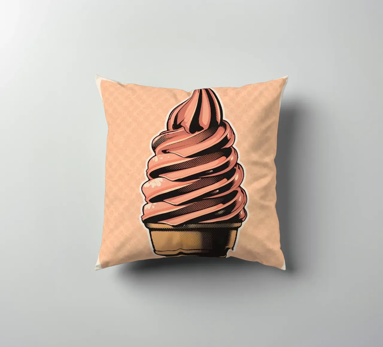 Cono gelato soft-serve rosa cuscino da DesignDoodle