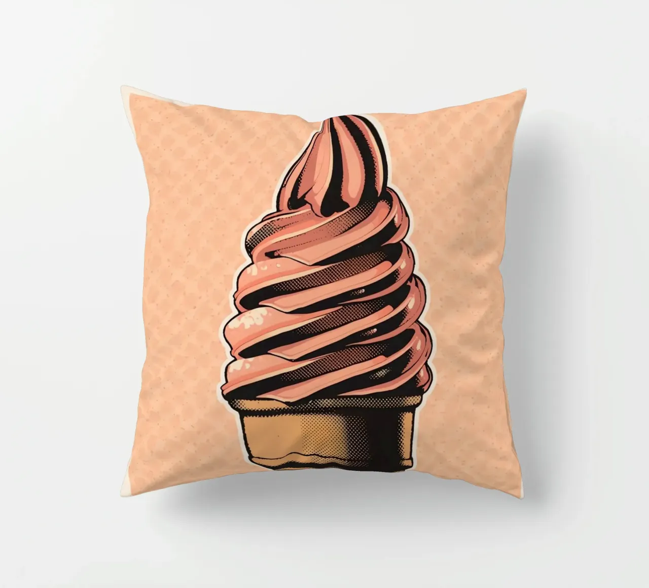 Cono gelato soft-serve rosa cuscino da DesignDoodle