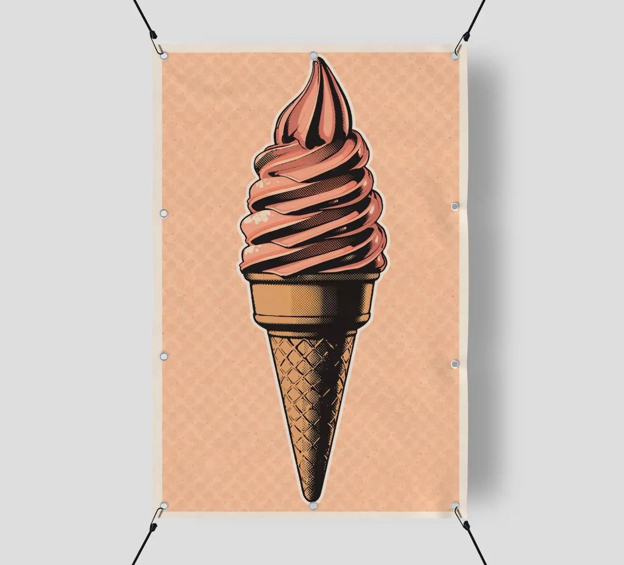 Cono gelato soft-serve rosa telo in pvc da DesignDoodle