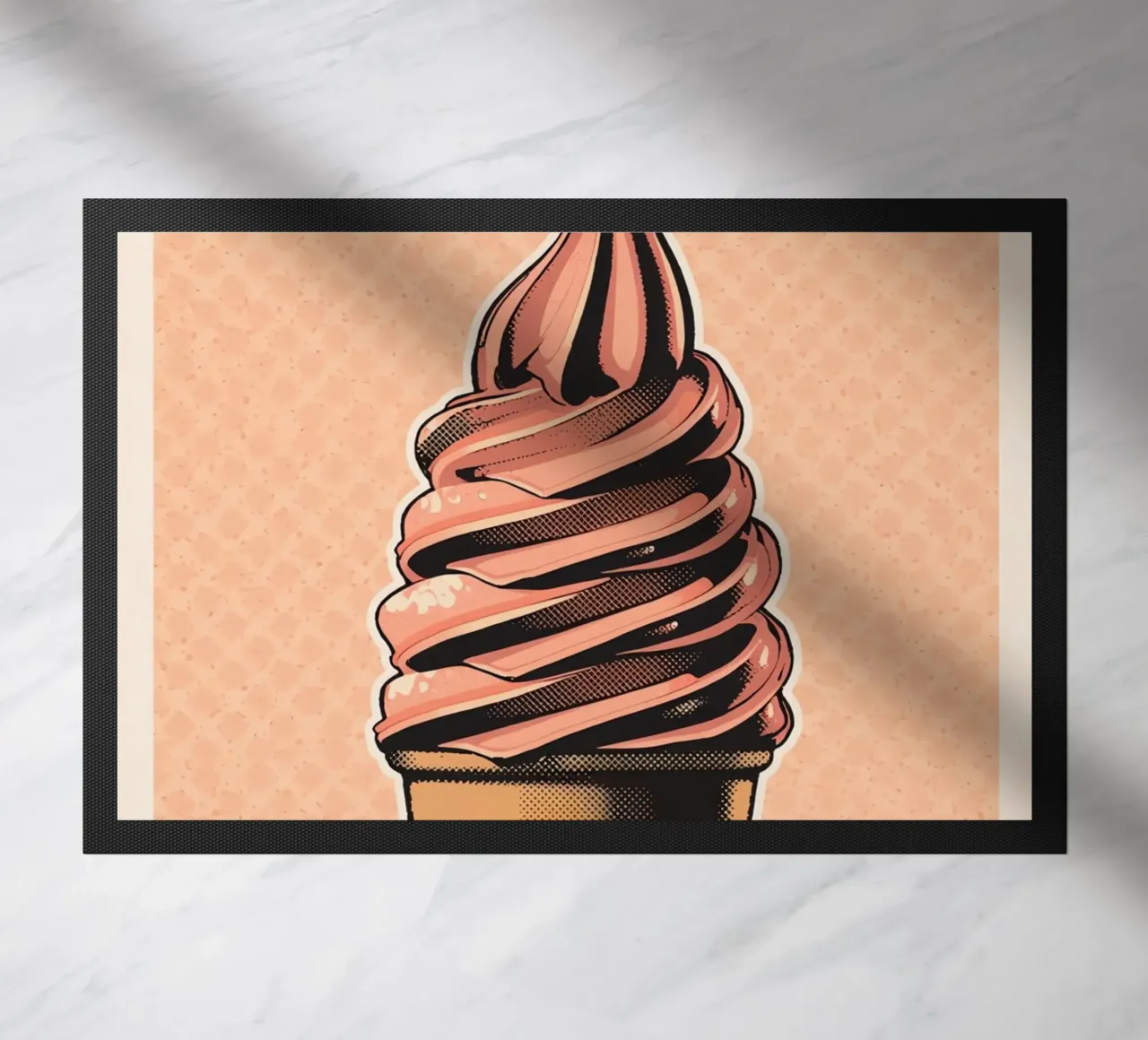 Rosa Softeiswaffel Fußmatte von DesignDoodle