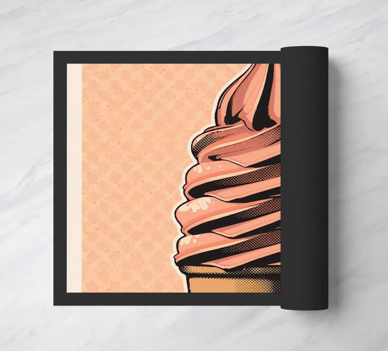 Rosa Softeiswaffel Fußmatte von DesignDoodle