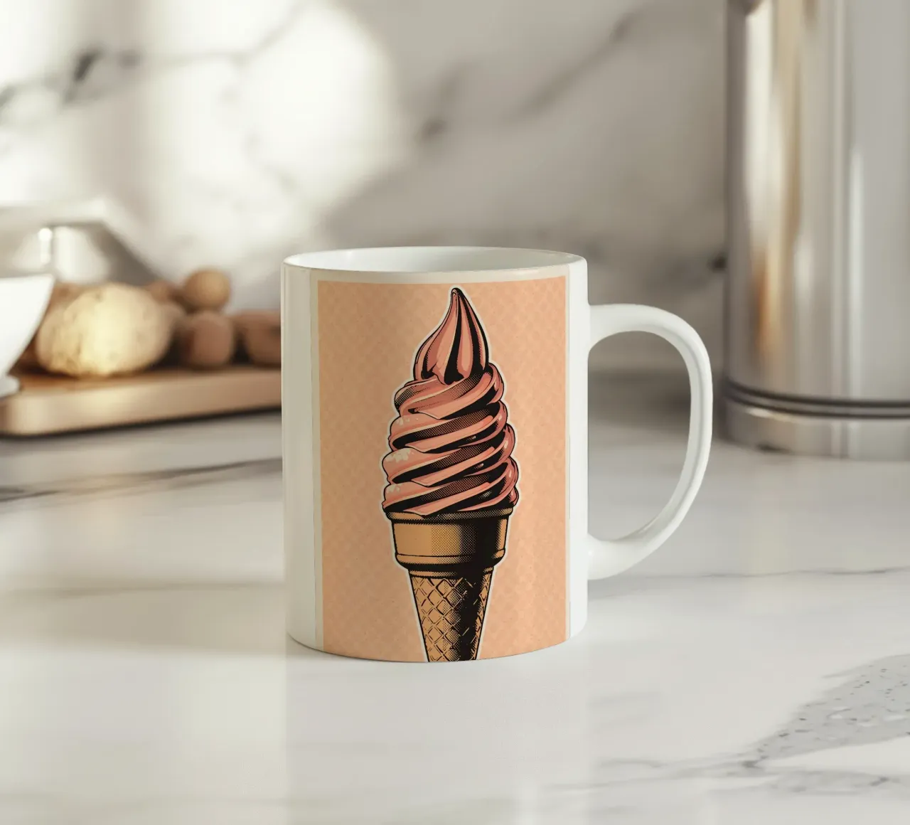 Cono gelato soft-serve rosa tazza in ceramica da DesignDoodle