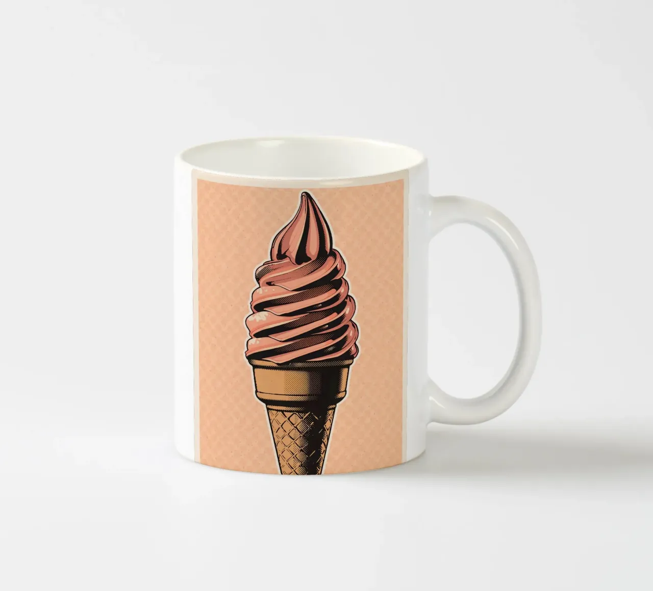 Cono gelato soft-serve rosa tazza in ceramica da DesignDoodle