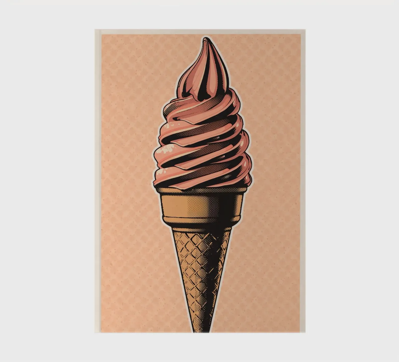 Cono gelato soft-serve rosa diario da DesignDoodle