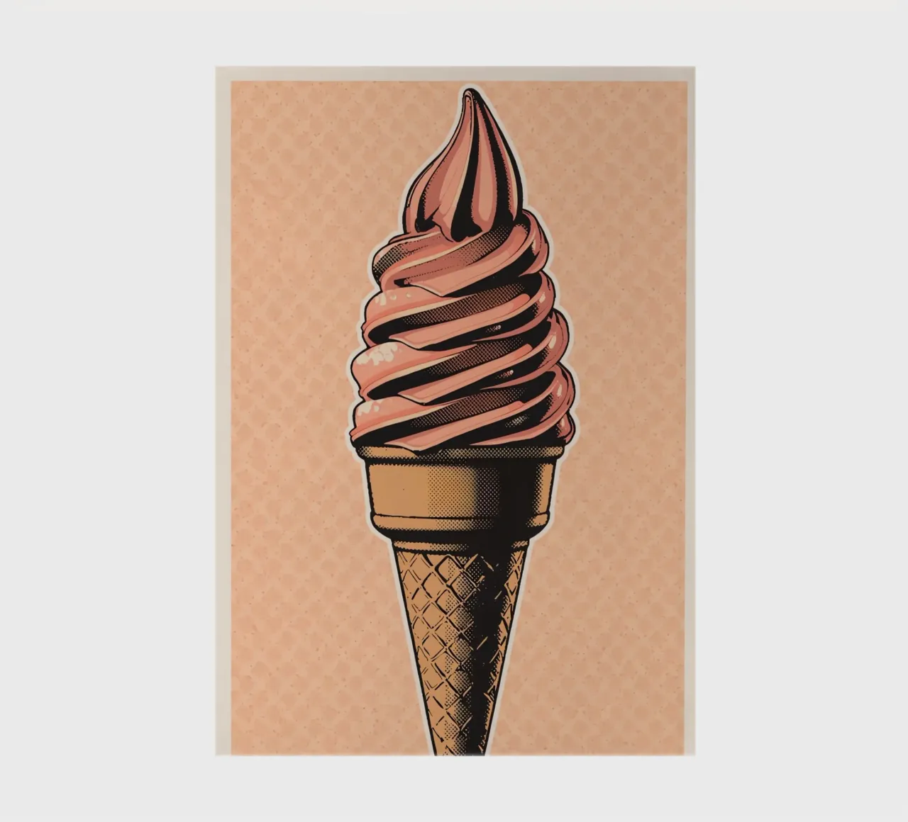Cono gelato soft-serve rosa diario da DesignDoodle