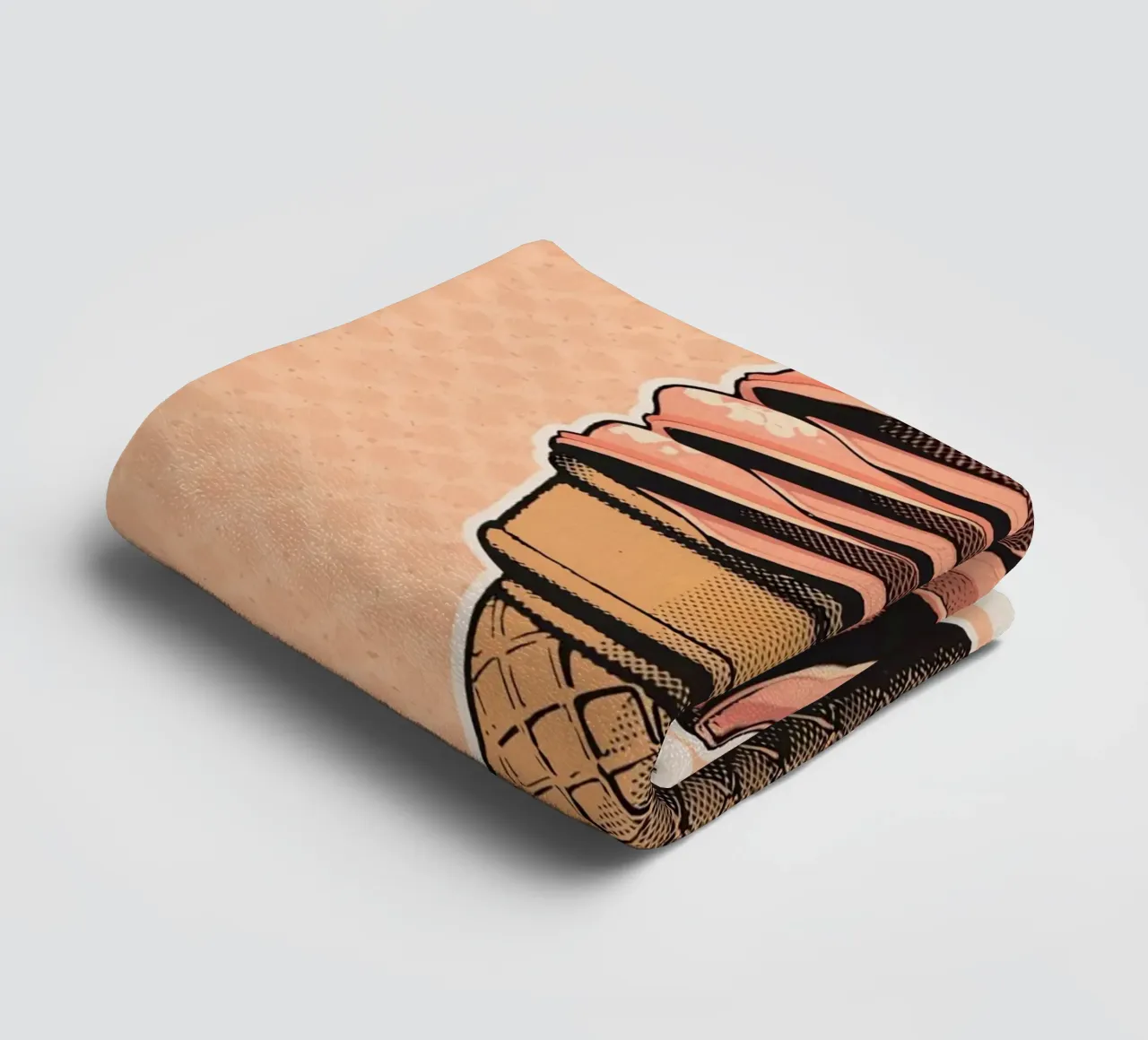 Pink soft-serve ice cream cone towel by DesignDoodle