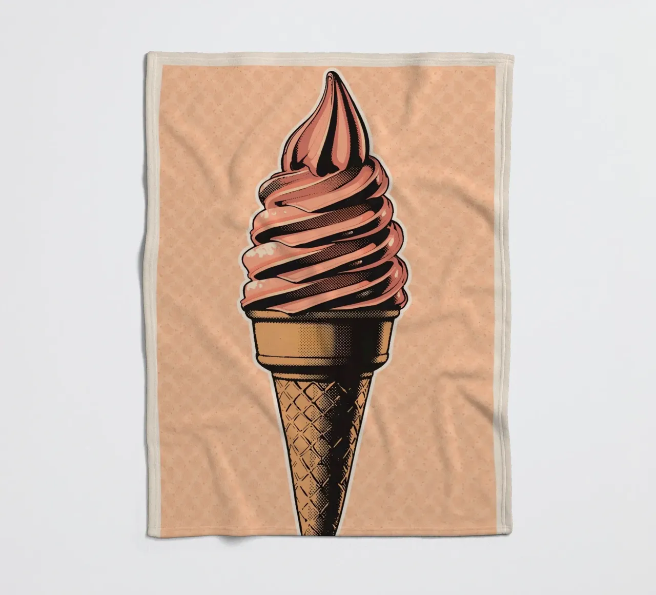 Rosa Softeiswaffel Fleecedecke von DesignDoodle