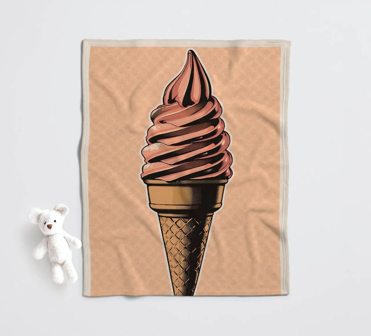Rosa Softeiswaffel Fleecedecke von DesignDoodle