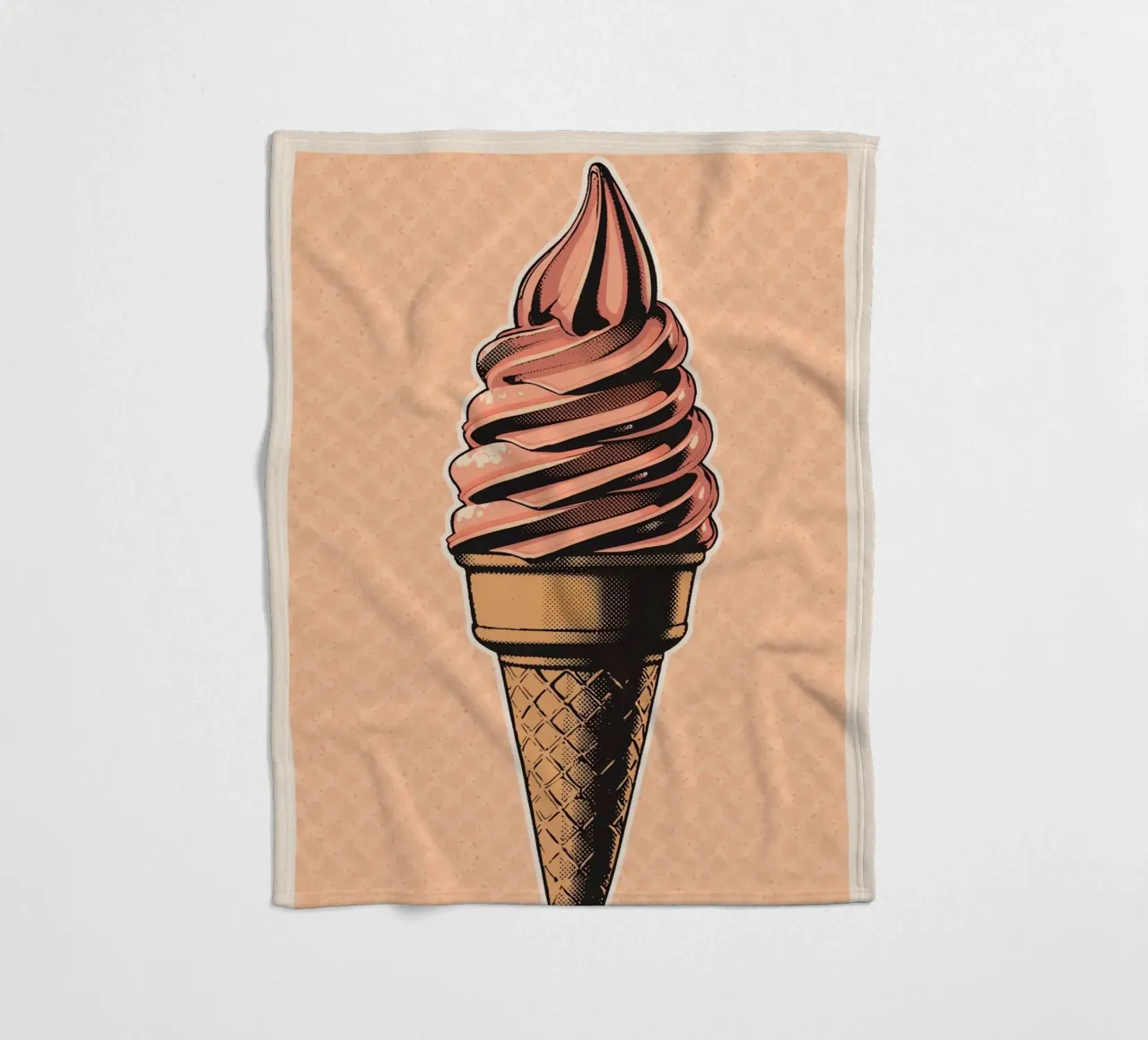 Rosa Softeiswaffel Fleecedecke von DesignDoodle