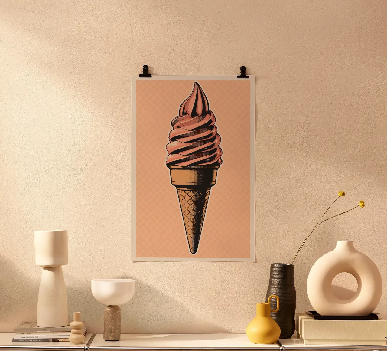 Cono gelato soft-serve rosa carta hahnemühle da DesignDoodle