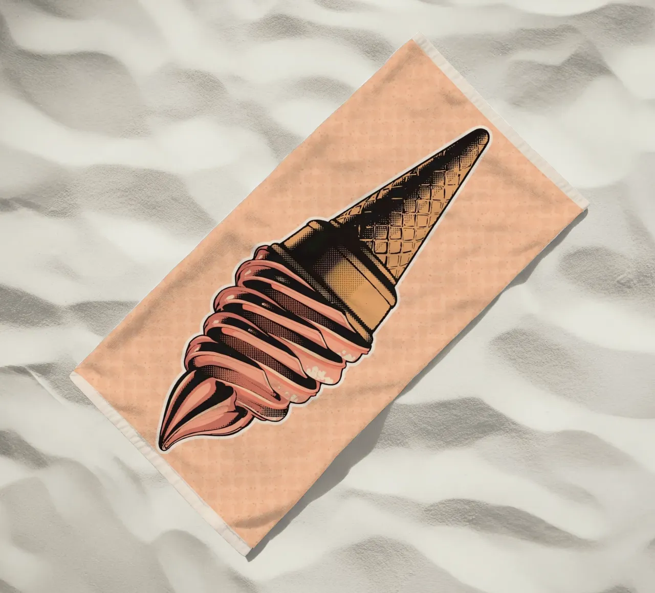 Cono gelato soft-serve rosa telo mare da DesignDoodle