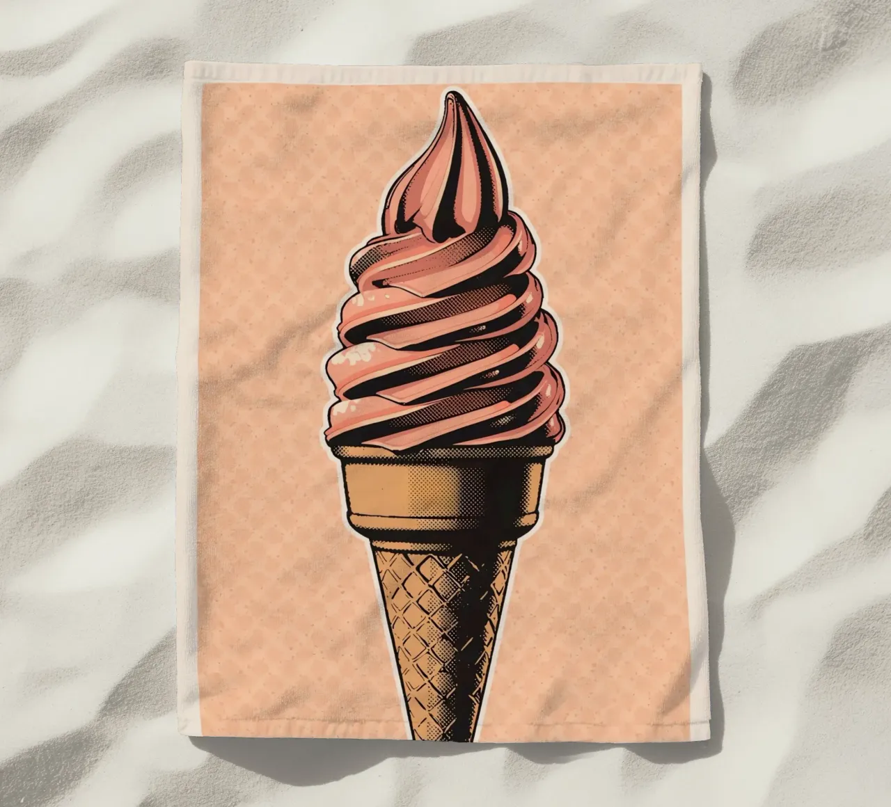Cono gelato soft-serve rosa telo mare da DesignDoodle