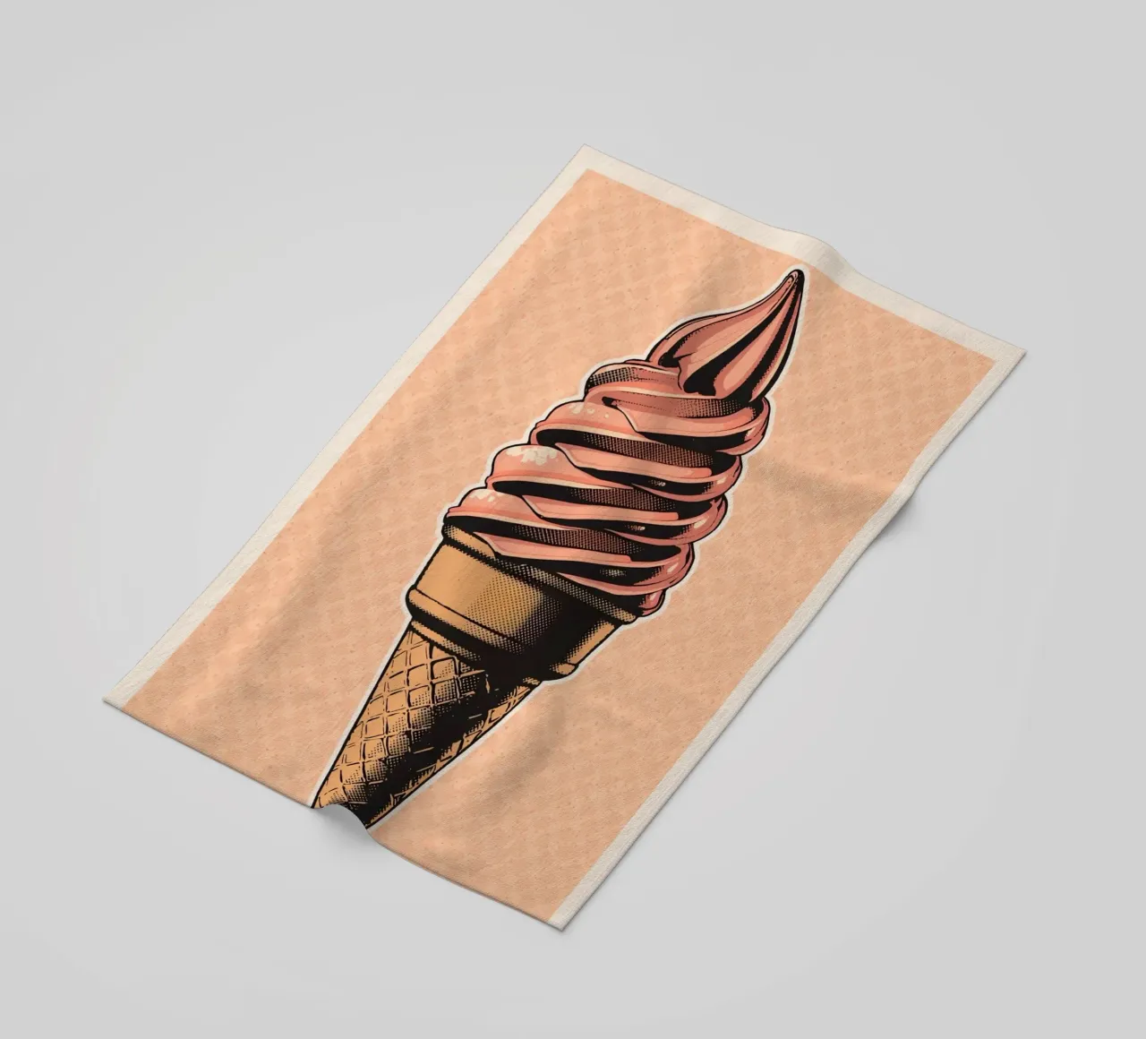 Cono gelato soft-serve rosa telo mare da DesignDoodle