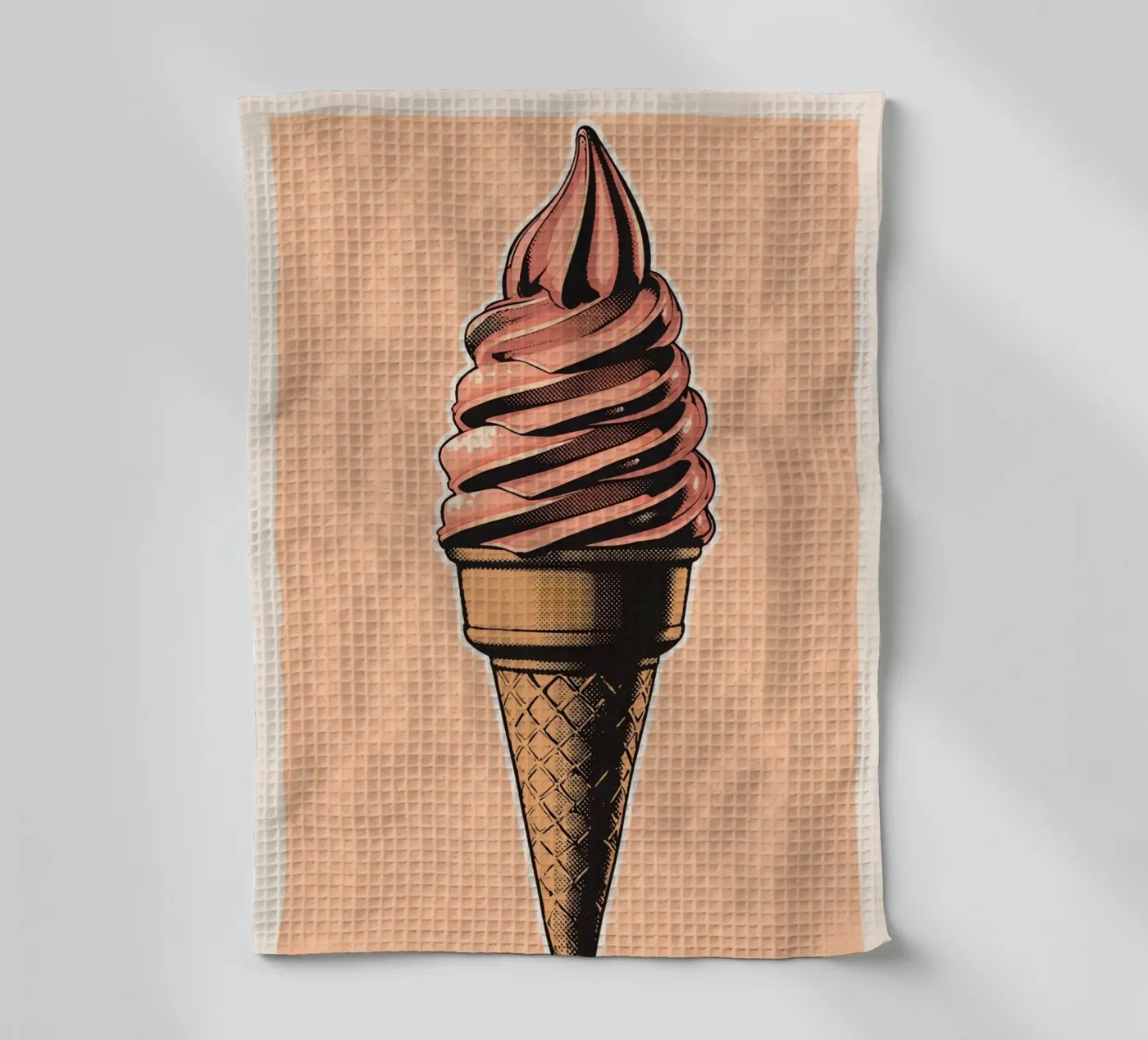 Rosa Softeiswaffel Geschirrtuch von DesignDoodle