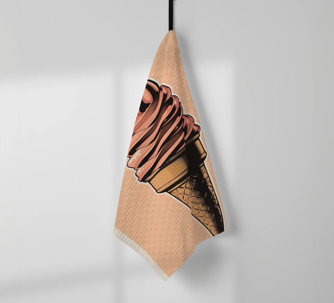 Cono gelato soft-serve rosa canovaccio da cucina da DesignDoodle