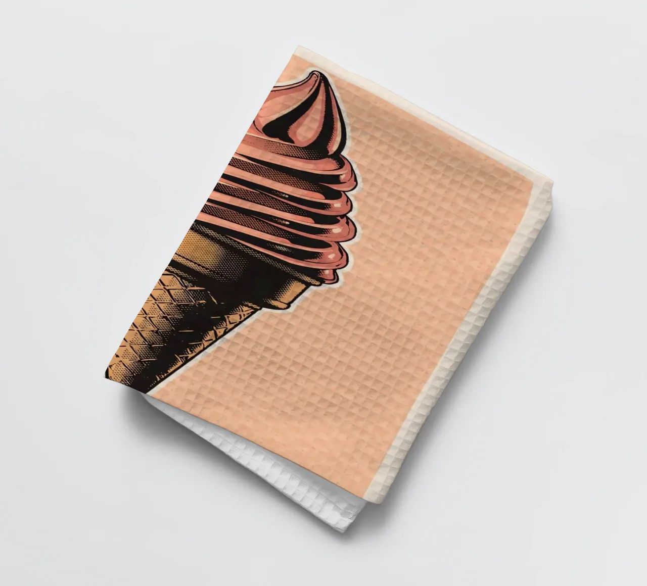 Cono gelato soft-serve rosa canovaccio da cucina da DesignDoodle