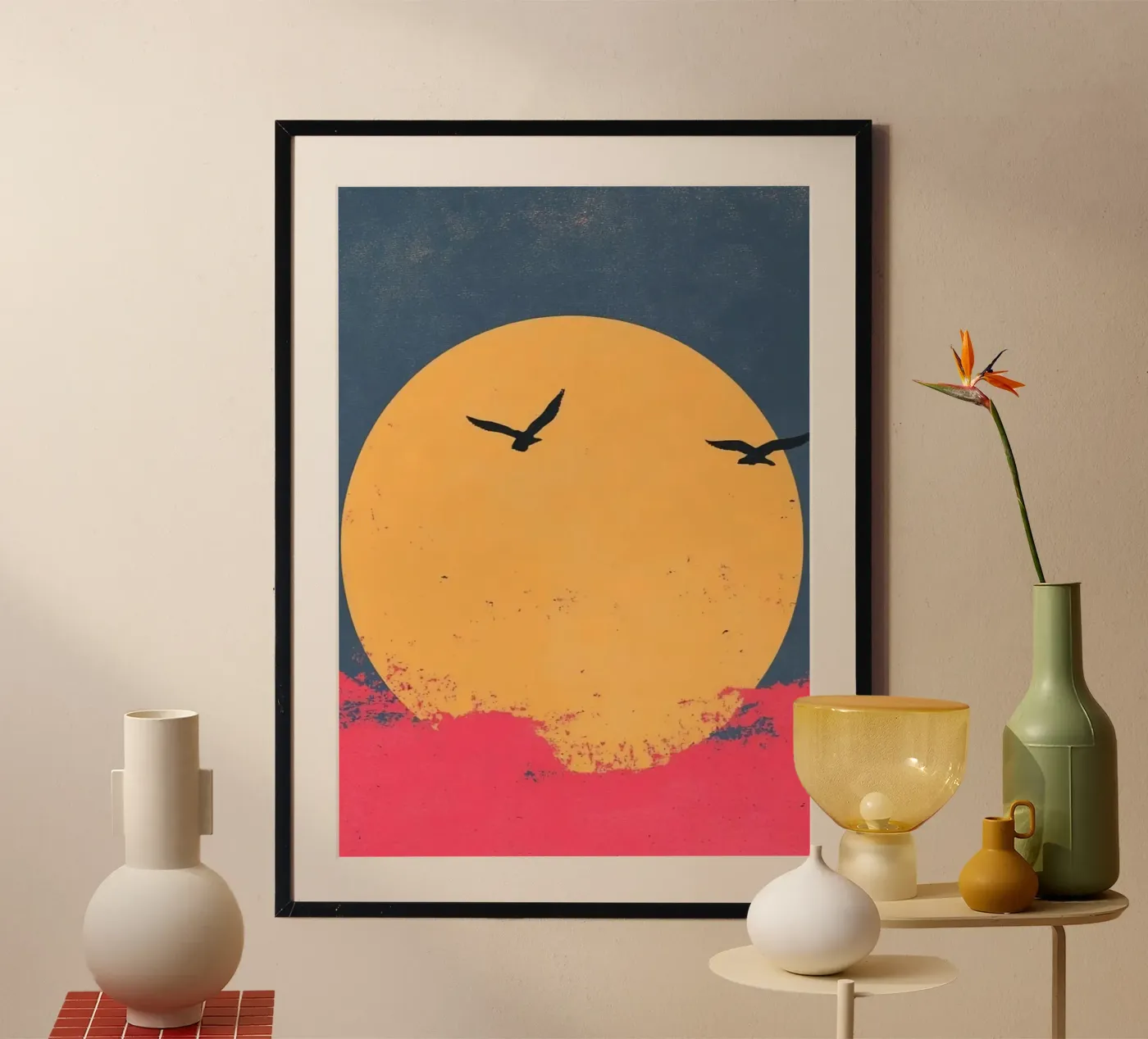 circle shape bird poster van scoten