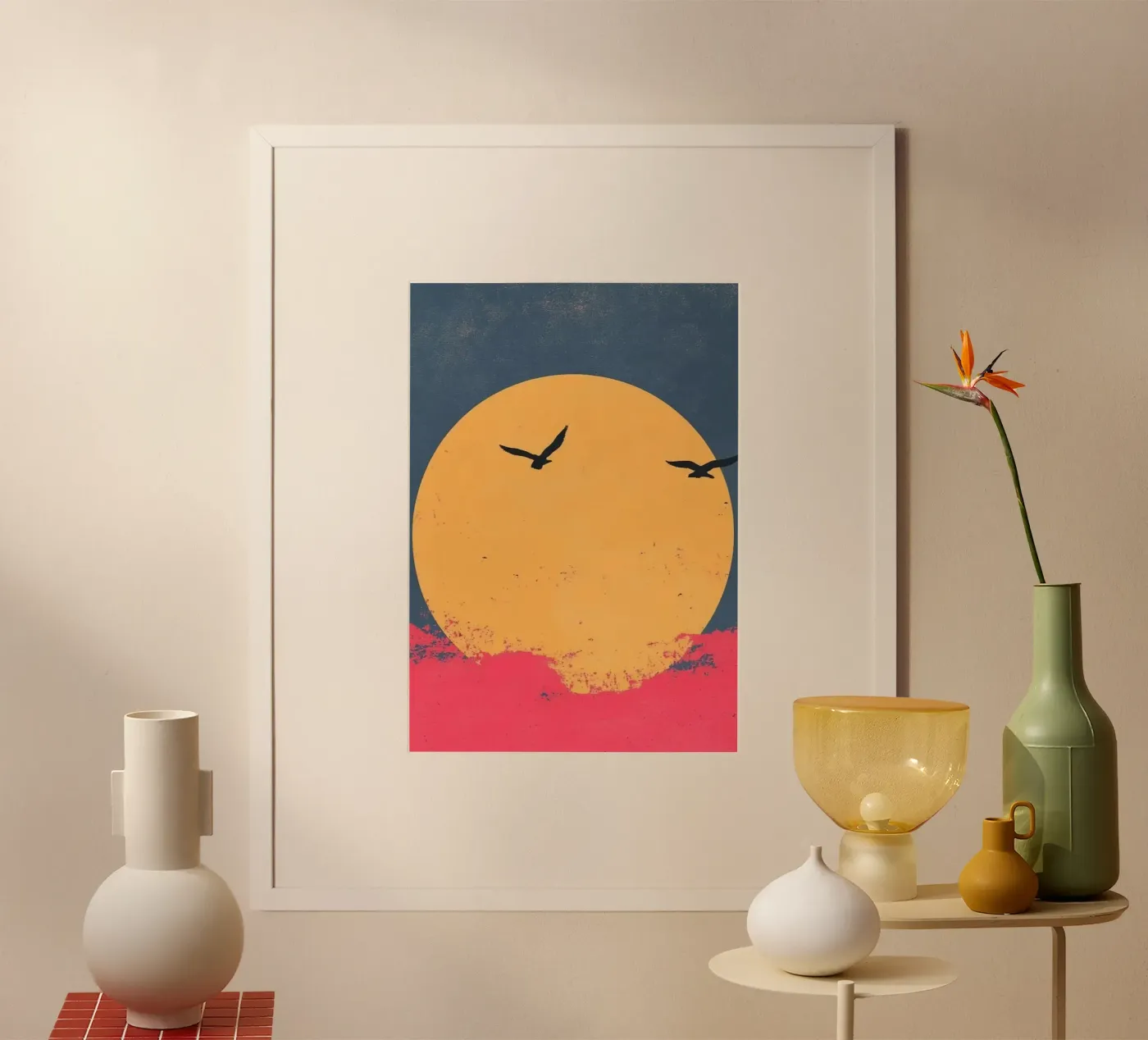 circle shape bird poster van scoten