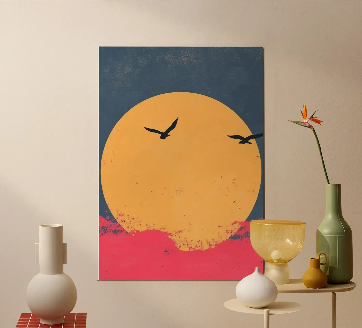 circle shape bird poster van scoten