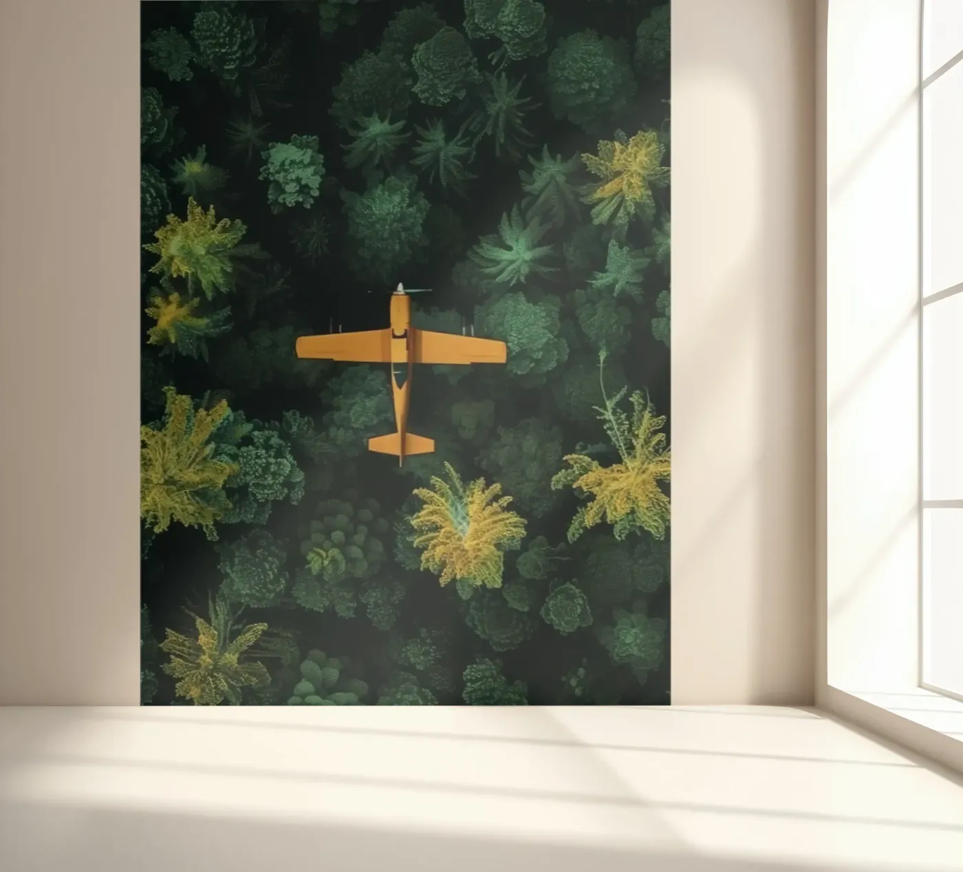 fly through forest fotobehang van scoten