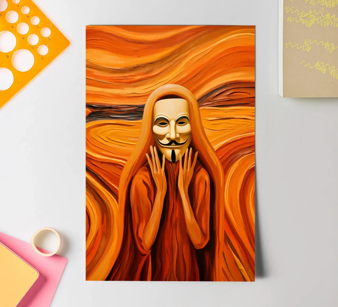 Anonymous Guy Fawkes Vendetta | The Scream foglio adesivo da Autofocus
