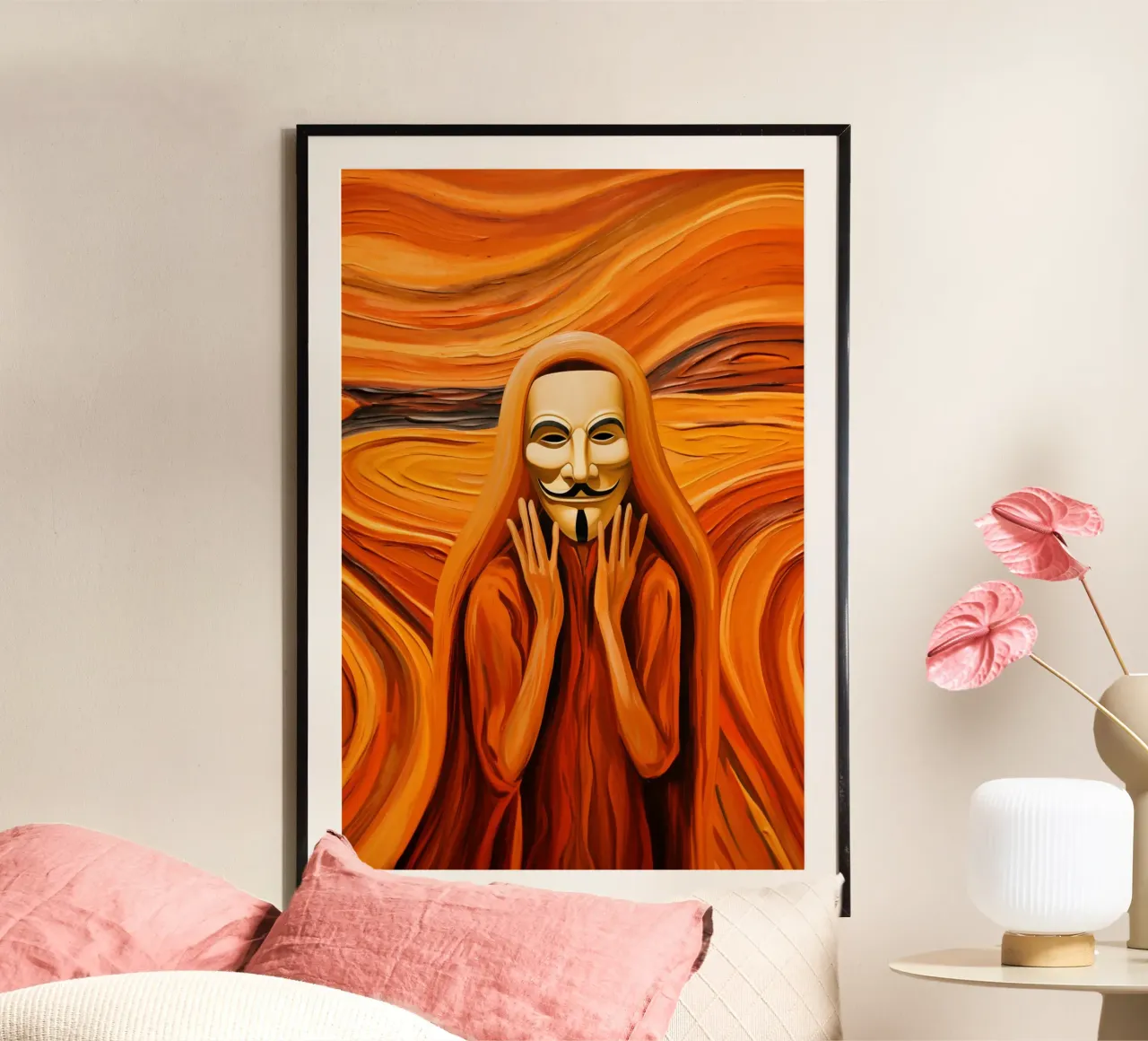 Anonymous Guy Fawkes Vendetta | The Scream carta hahnemühle da Autofocus