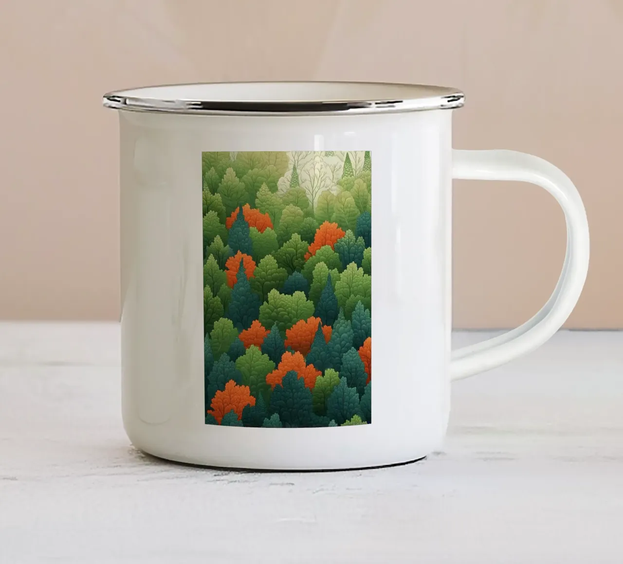 forest of leaf tazza in smalto da scoten