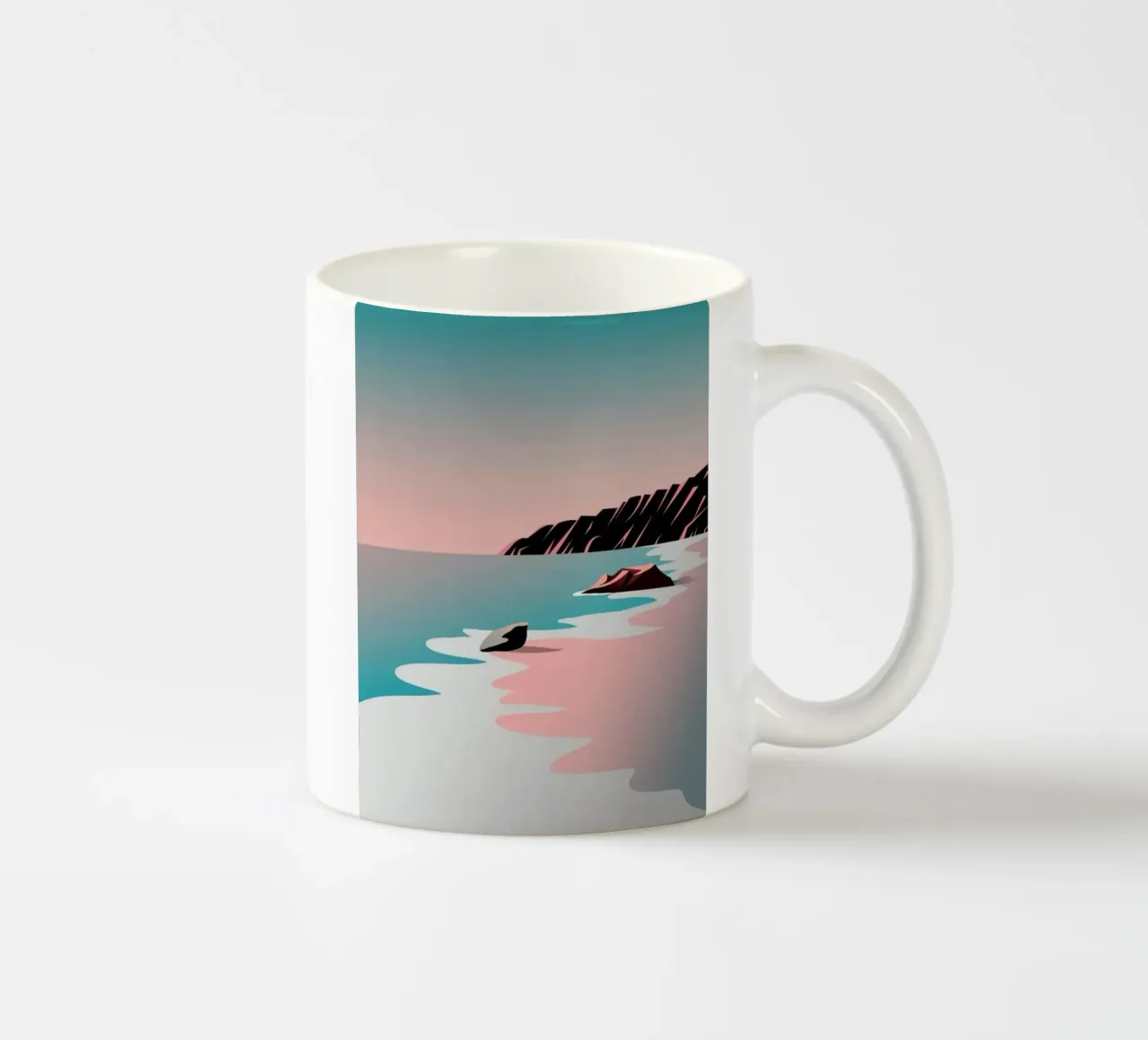 beach and the moutain rock tazza in ceramica da scoten