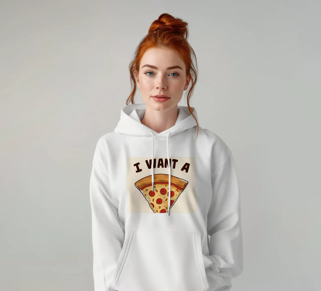 Pizzaplak met 'I WANT A PIZZA YOU'. hoodie van DesignDoodle