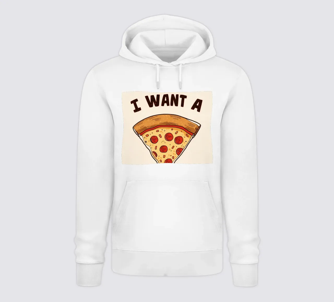 Pizzaplak met 'I WANT A PIZZA YOU'. hoodie van DesignDoodle