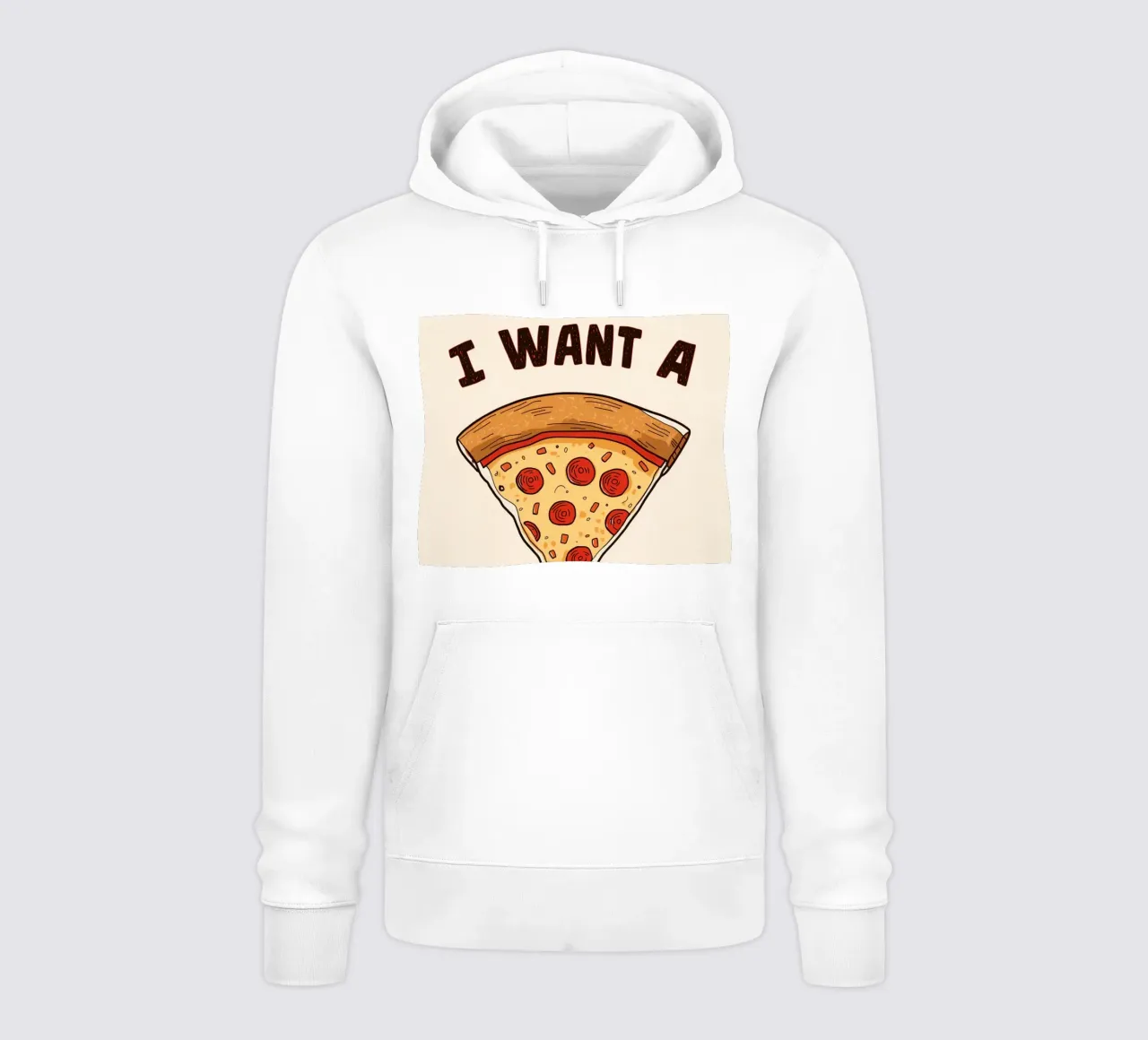 Pizza slice with "I WANT A Pizza YOU" felpa con cappuccio da DesignDoodle