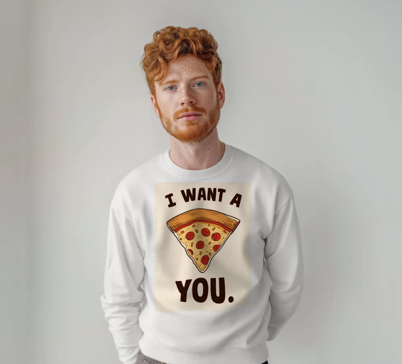 Pizza slice with "I WANT A Pizza YOU" felpa da DesignDoodle