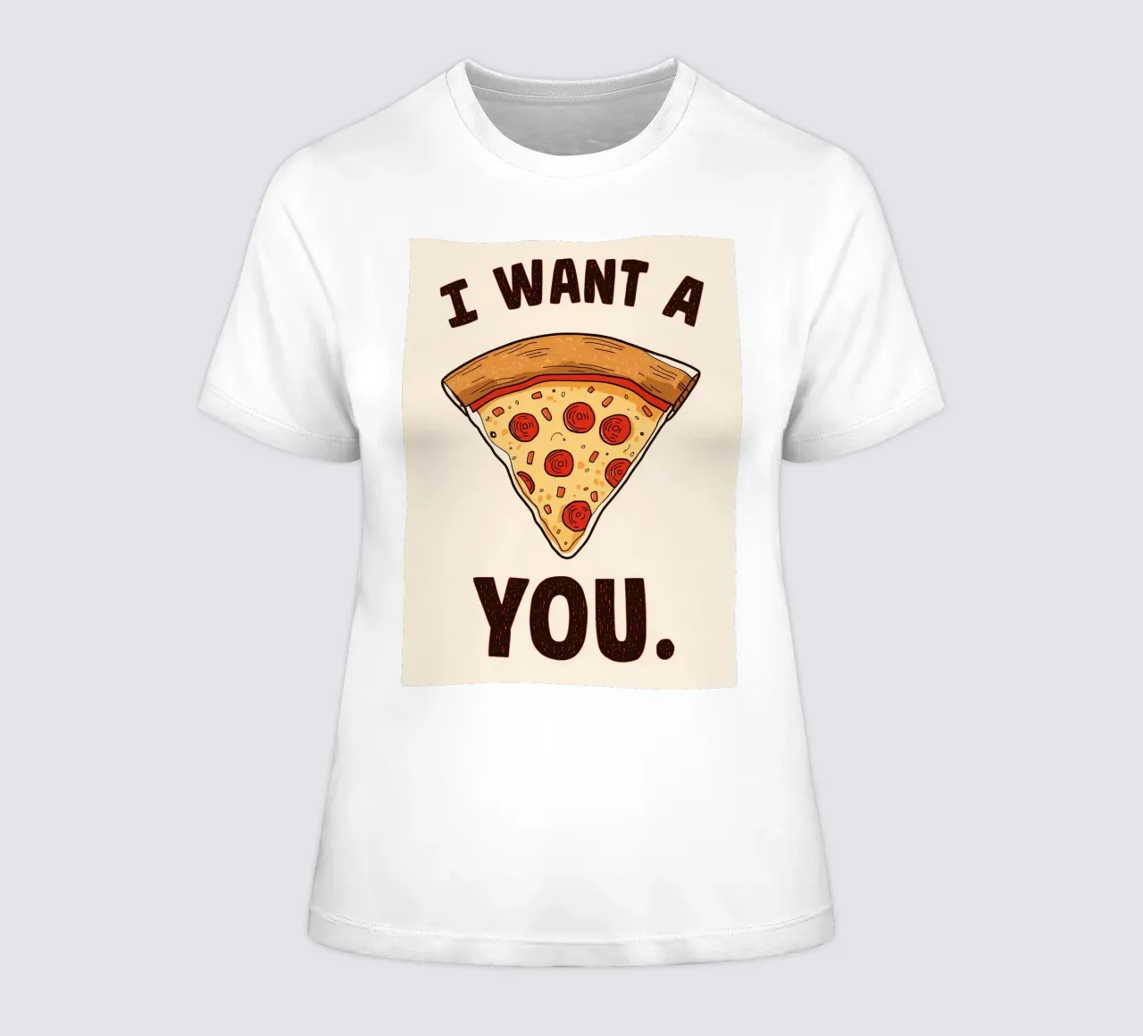 Pizza slice with "I WANT A Pizza YOU" t-shirt da donna da DesignDoodle