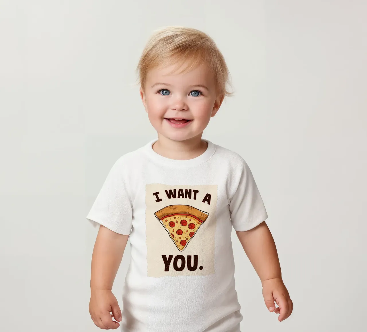 Pizza slice with "I WANT A Pizza YOU" maglietta neonato da DesignDoodle