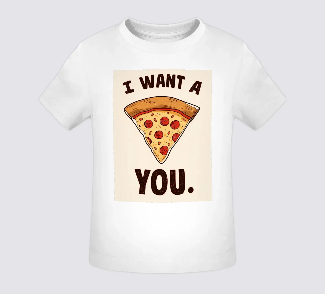 Pizza slice with "I WANT A Pizza YOU" maglietta neonato da DesignDoodle
