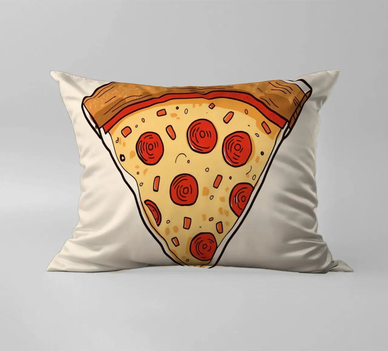 Pizza slice with "I WANT A Pizza YOU" cuscino da DesignDoodle