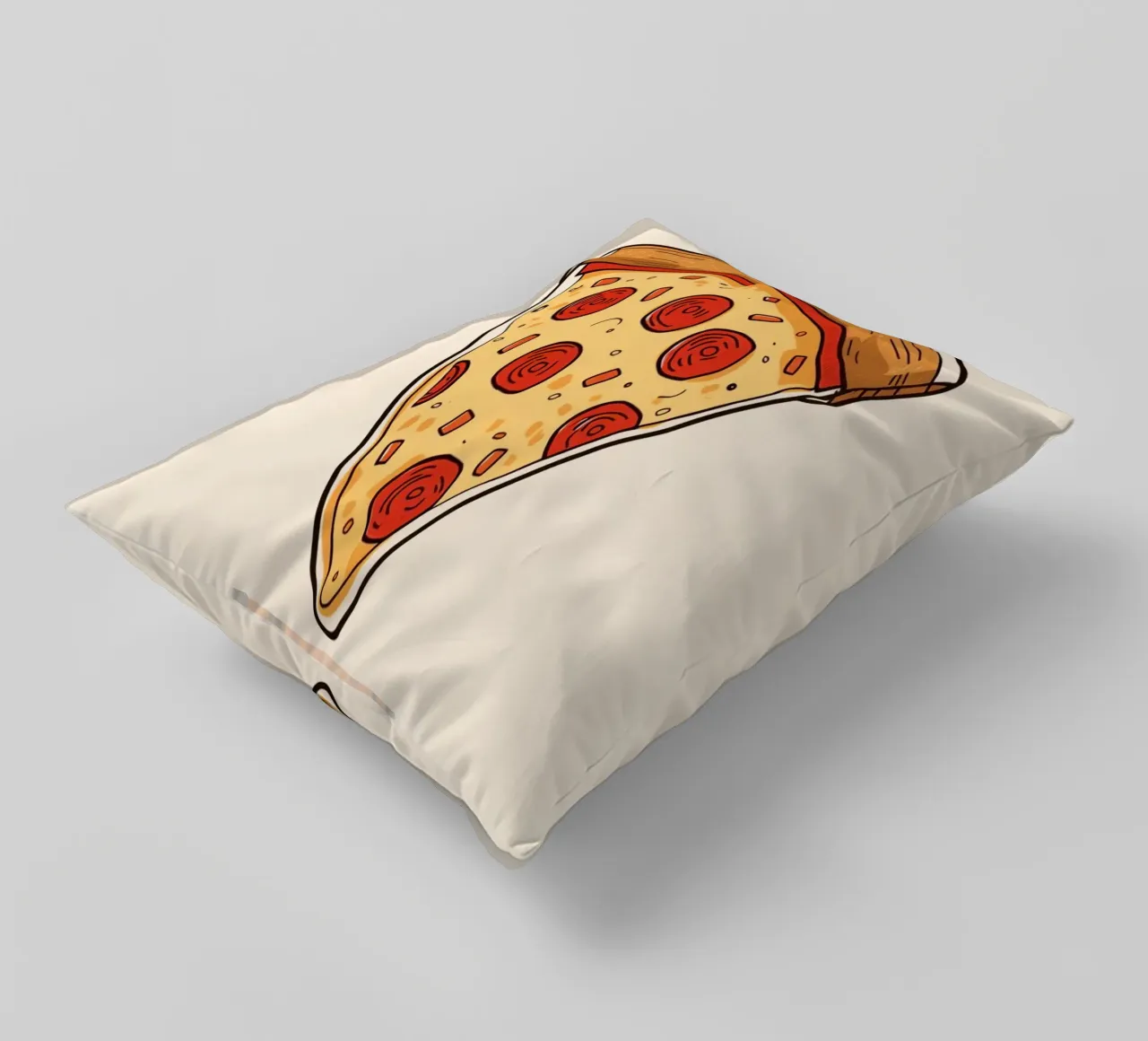 Pizza slice with "I WANT A Pizza YOU" cuscino da DesignDoodle