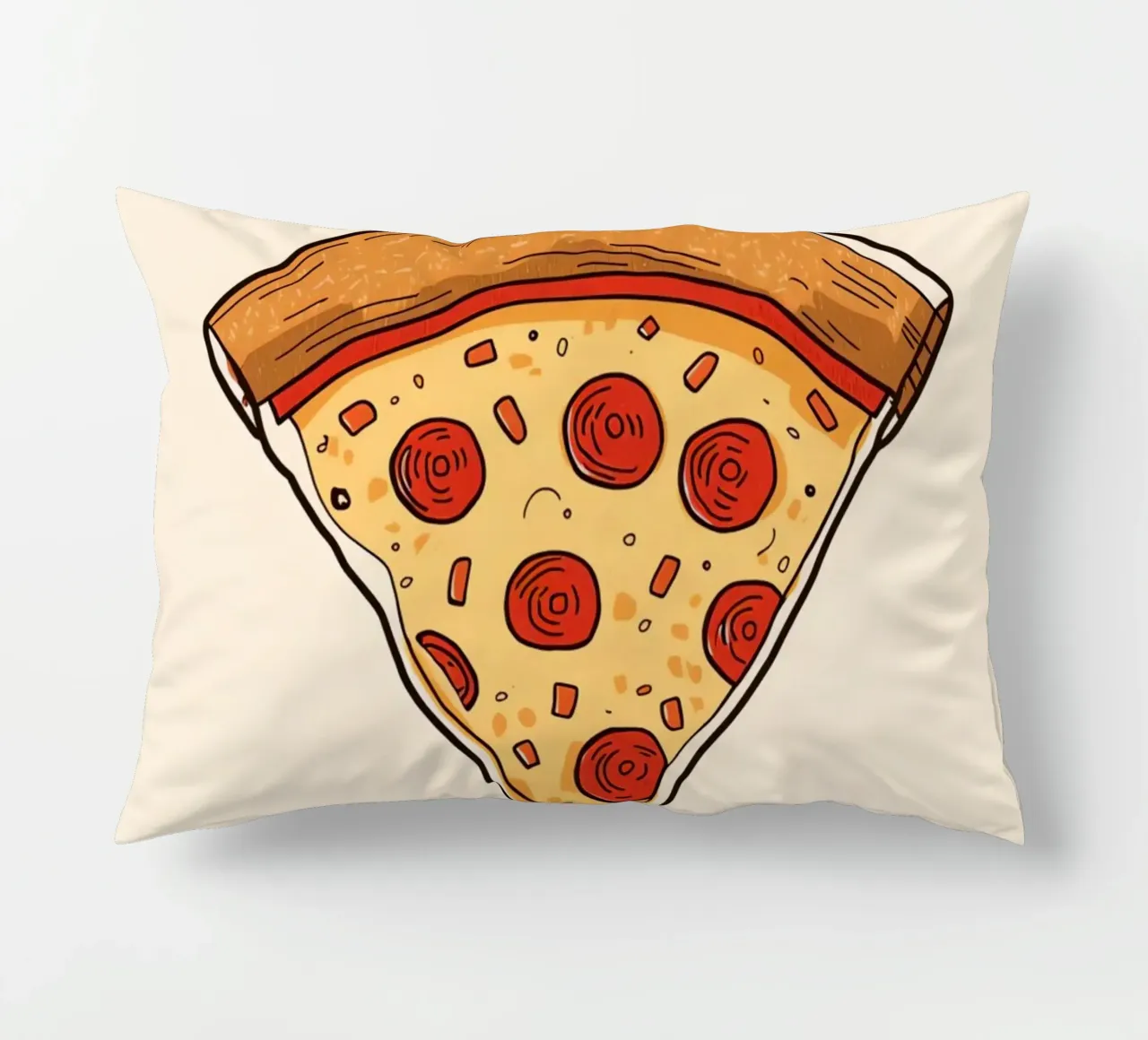 Pizza slice with "I WANT A Pizza YOU" cuscino da DesignDoodle