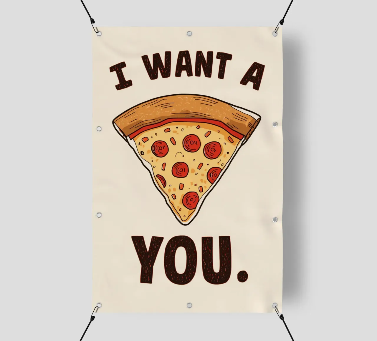 Pizza slice with "I WANT A Pizza YOU" telo in pvc da DesignDoodle