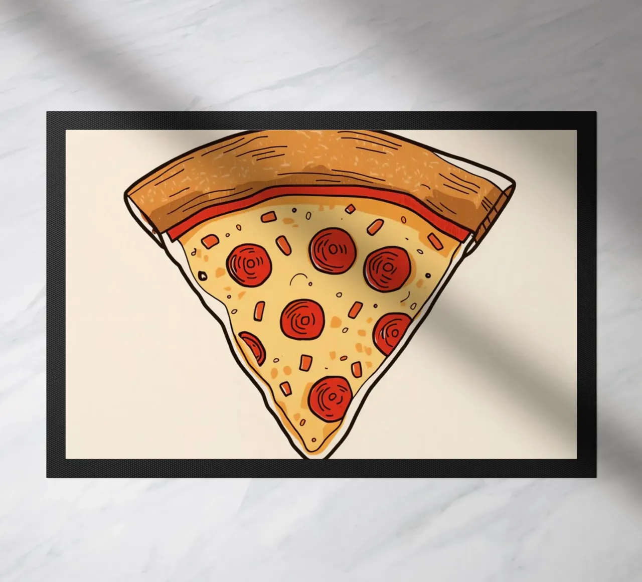 Pizza slice with 'I WANT A PIZZA YOU'. doormat by DesignDoodle