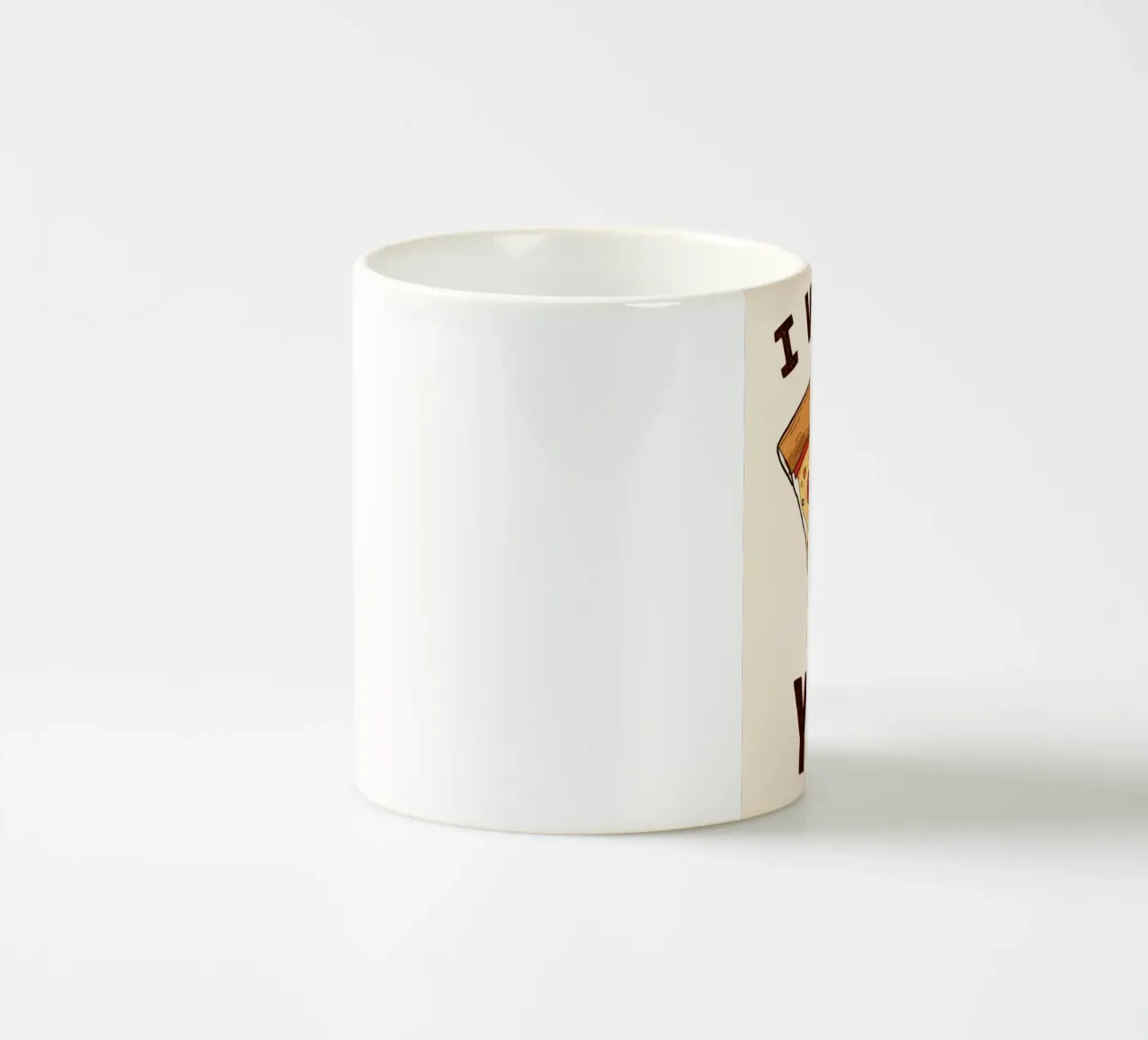 Pizza slice with "I WANT A Pizza YOU" tazza in ceramica da DesignDoodle