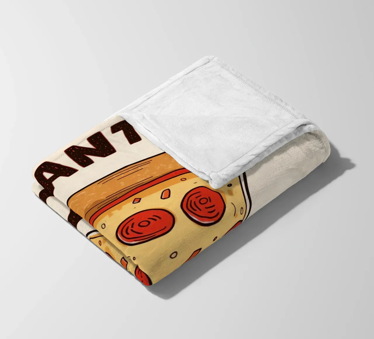 Pizza slice with 'I WANT A PIZZA YOU'. fleece blanket by DesignDoodle