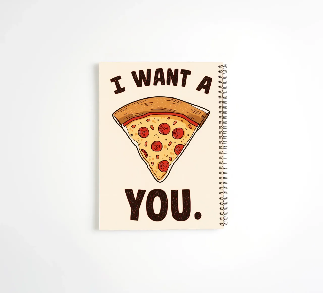 Pizza slice with "I WANT A Pizza YOU" diario ad anelli da DesignDoodle